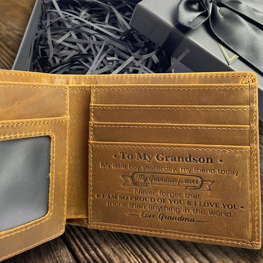 Grandma To Grandson - I Love You More Than Anything In The World - Bifold Wallet（With a gift box）