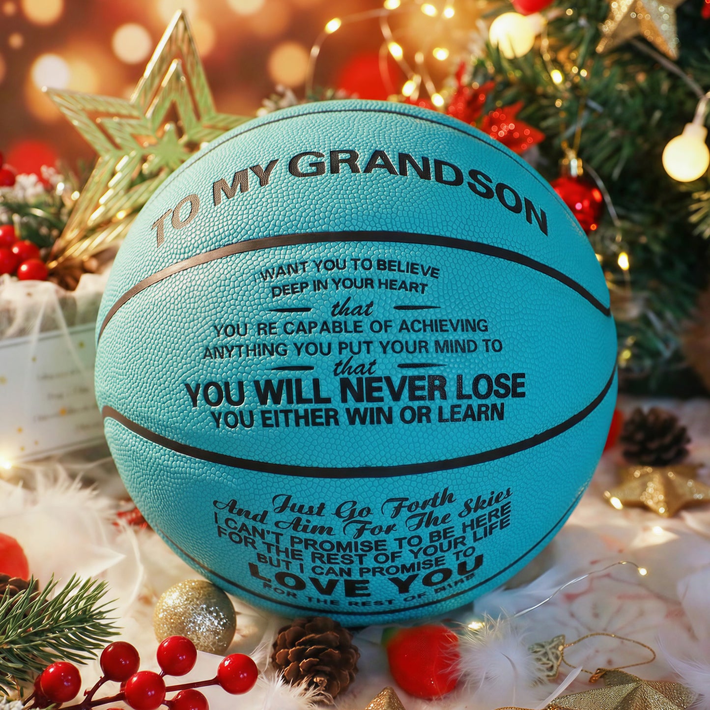To My GrandSon - You Will Never Lose - Basketball Light Blue