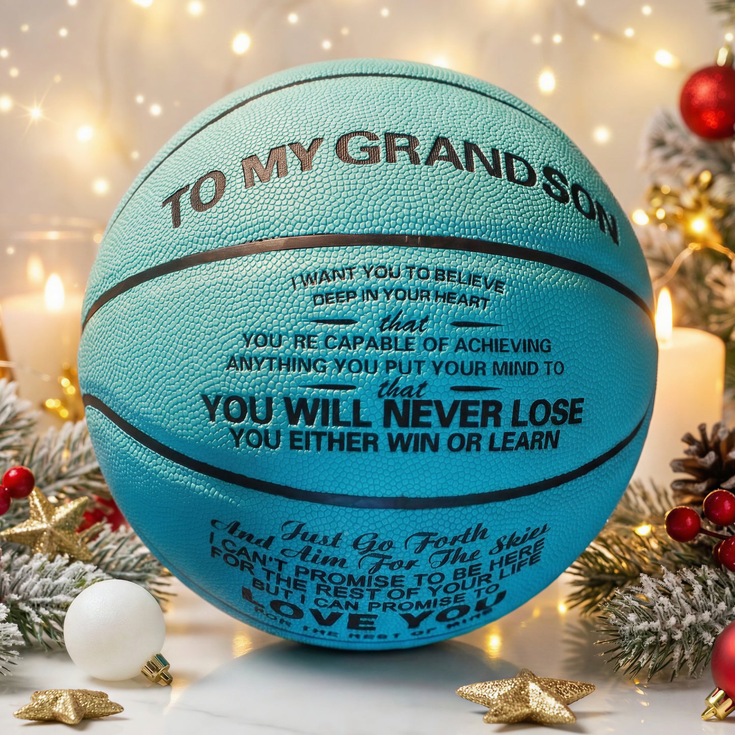 To My GrandSon - You Will Never Lose - Basketball Light Blue