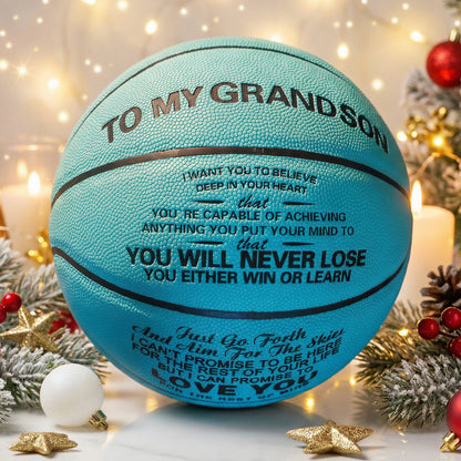 To My GrandSon - You Will Never Lose - Basketball Light Blue