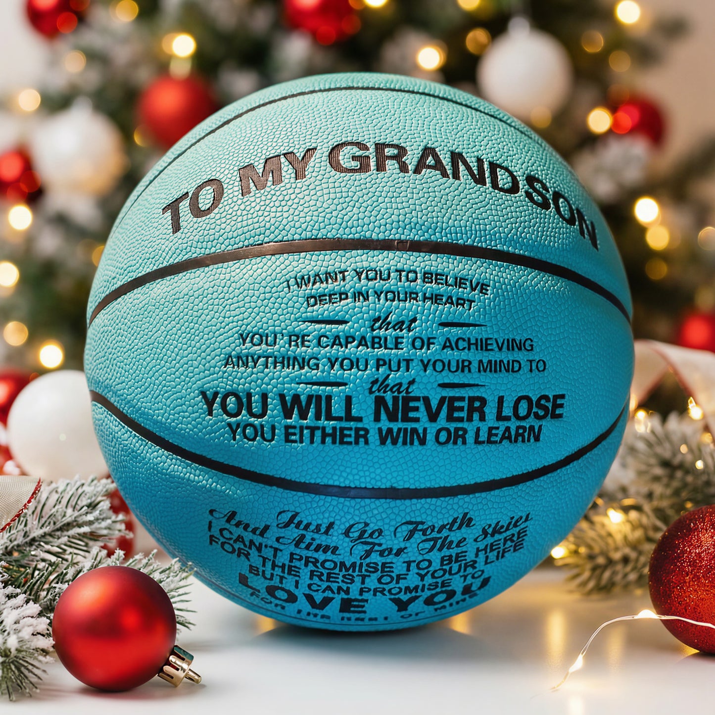To My GrandSon - You Will Never Lose - Basketball Light Blue