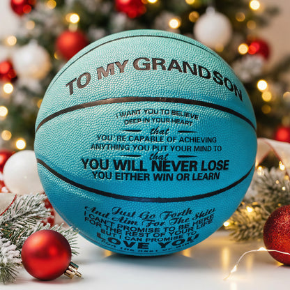 To My GrandSon - You Will Never Lose - Basketball Light Blue