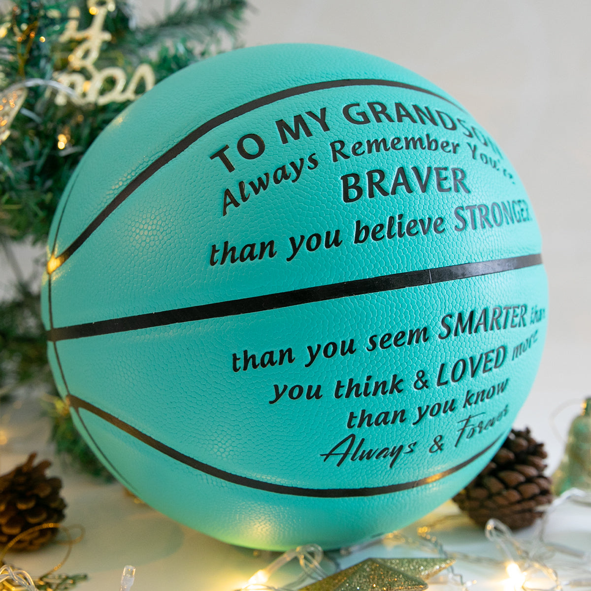 My GrandSon - Loved More Than You Know -  Basketball Light Blue