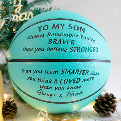 To My Son - Loved More Than You Know -  Basketball Light Blue