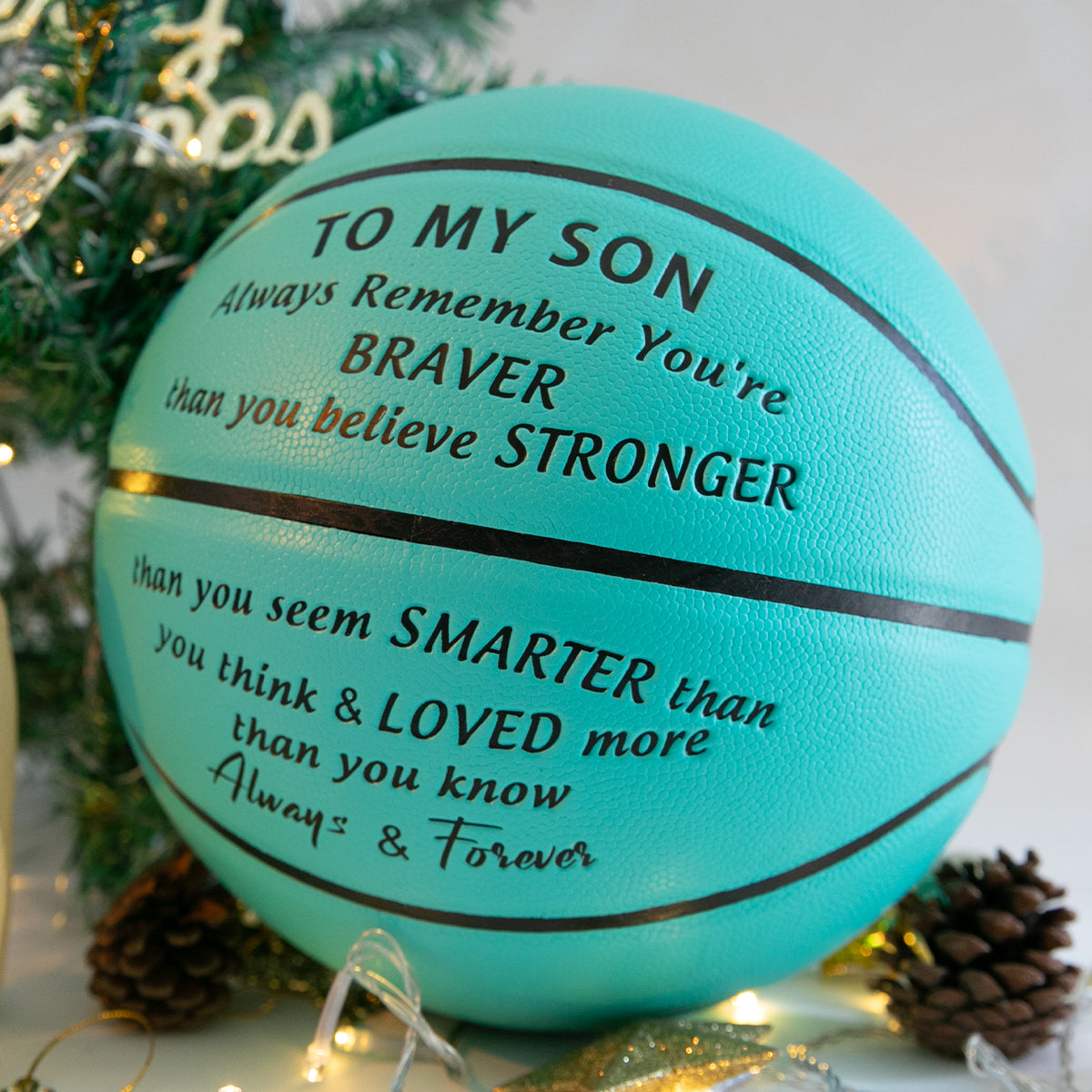 To My Son - Loved More Than You Know -  Basketball Light Blue