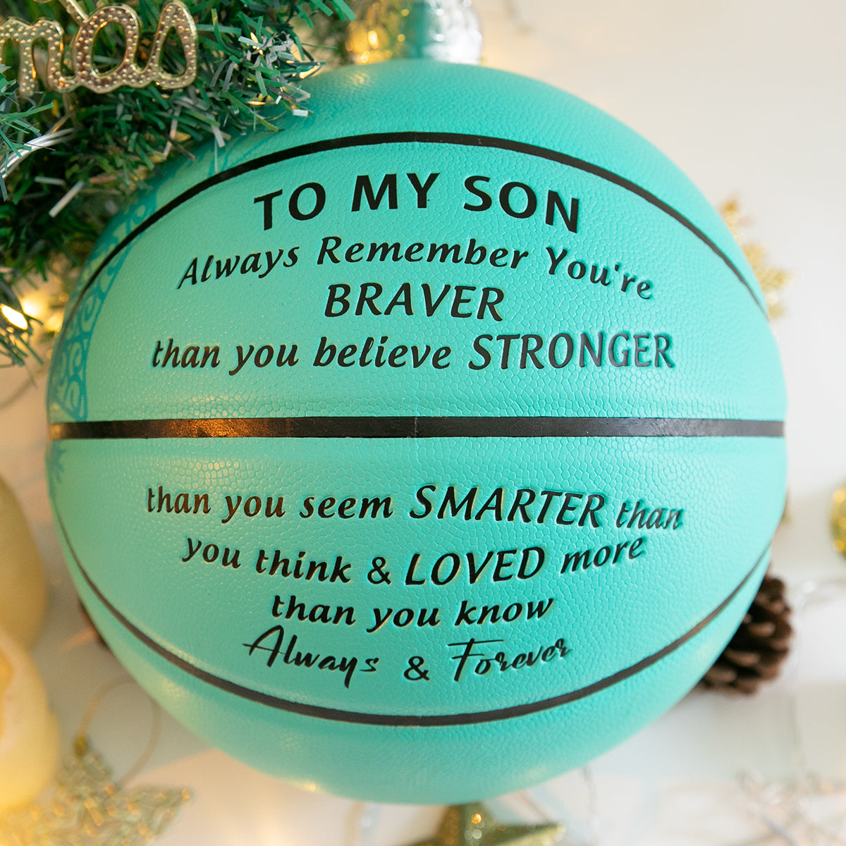 To My Son - Loved More Than You Know -  Basketball Light Blue