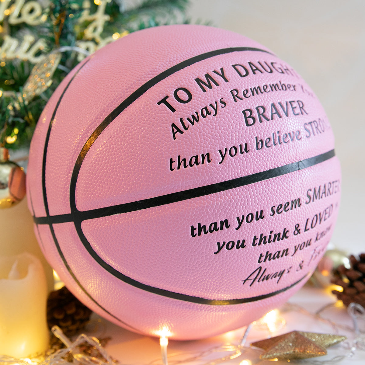 To My Daughter - Loved More Than You Know - Basketball Pink