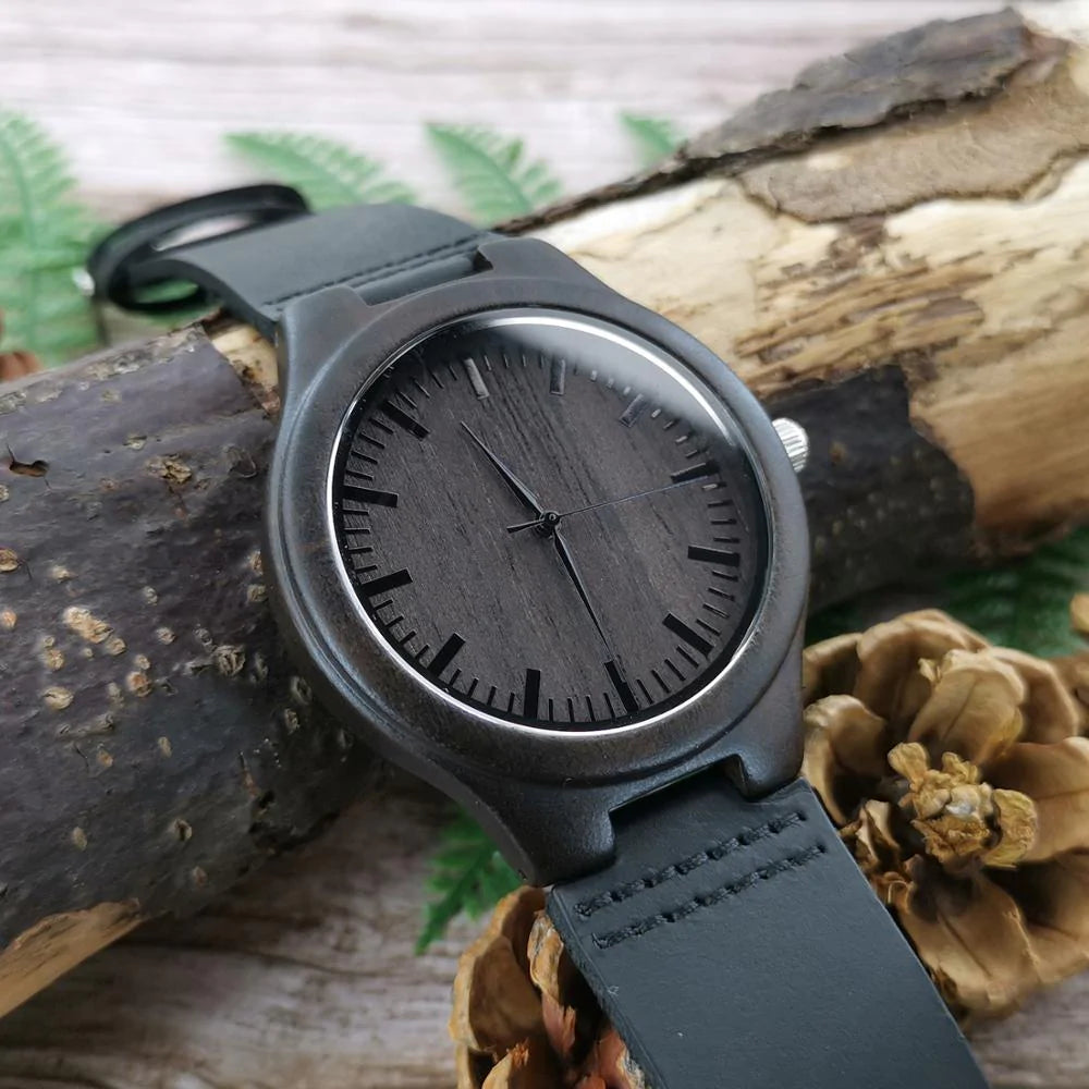 Engraved wooden watches hot sale for son