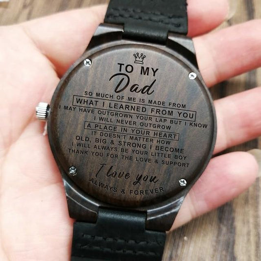 Son To Dad - I Love You | Engraved Wooden Watch