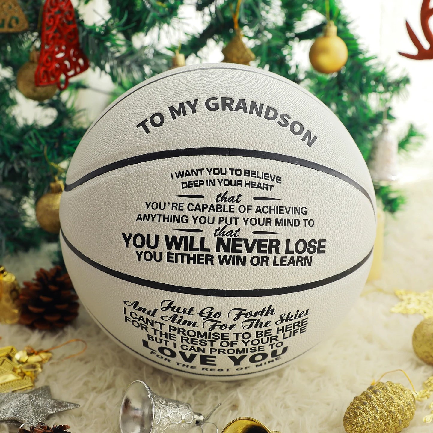 To My GrandSon - You Will Never Lose - Basketball White