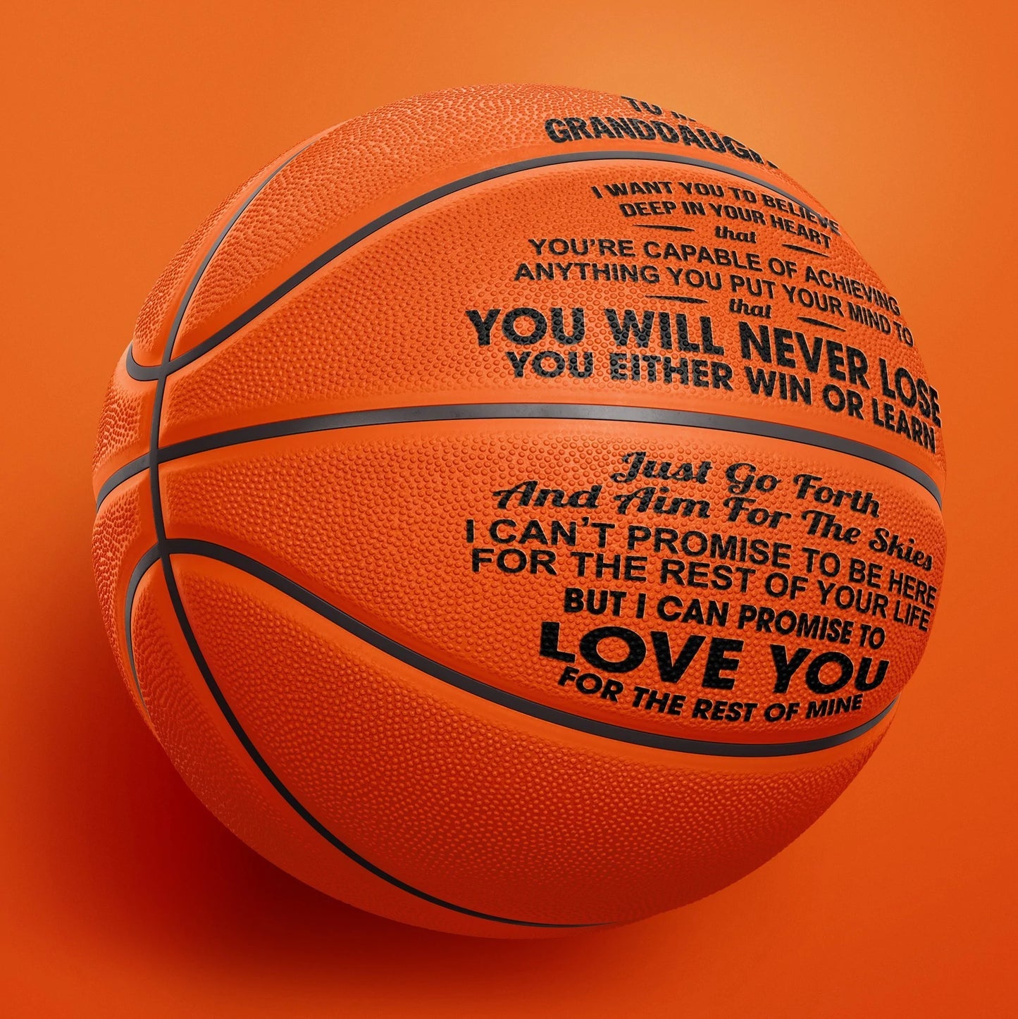 To My GrandDaughter - You Will Never Lose - Basketball