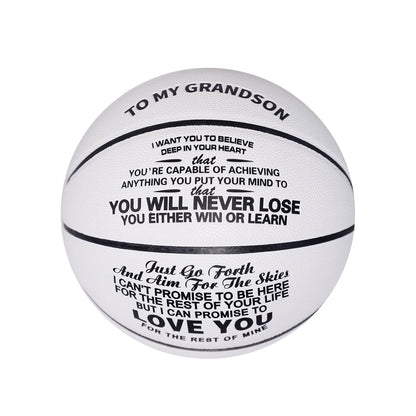 To My GrandSon - You Will Never Lose - Basketball White